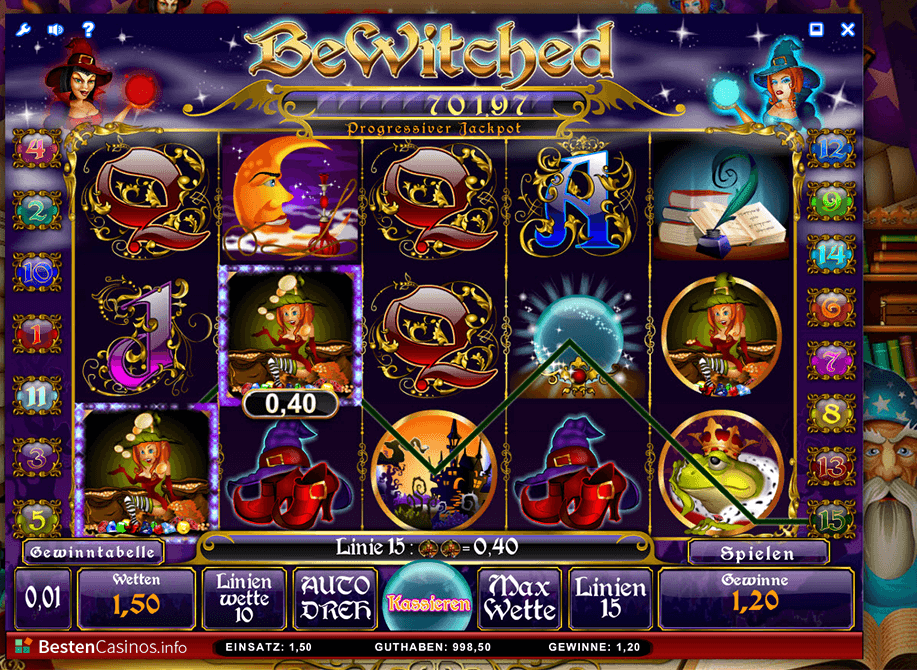 Der progressive Jackpot Spielautomat Bewitched