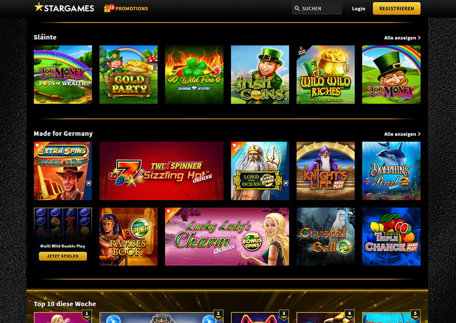 Das StarGames Slot Spielangebot